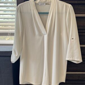 Calvin Klein Cream Draped Top